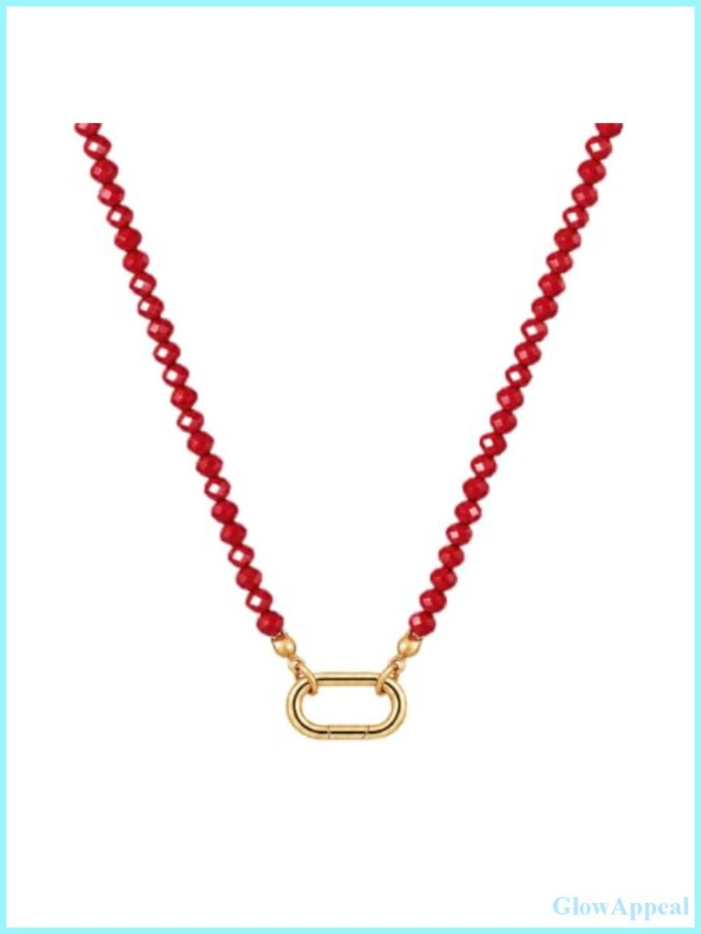 Faceted Beaded Choker Necklace 17.5in Brass 14K Gold Plated Spring Ring